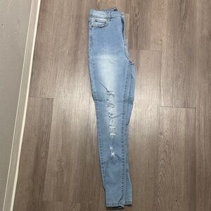 Fashion Nova Light Blue Distressed Women’s Skinny Jeans